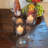 Smoke Gray Goblet Hurricane Candle Holders