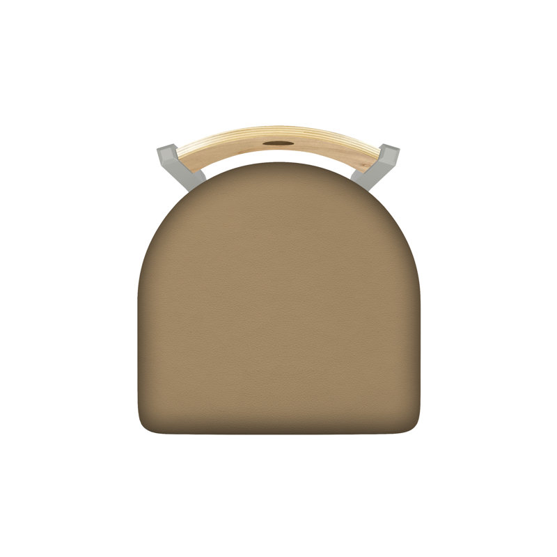 Tabouret pivotant Voltaire, 25, Nickel anodisé, Siège Canter Sand / finition érable naturel
