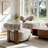 2-Pieces Zebra Strips Accent Chair With Cylindrical Back Chenille Upholstered Cozy Chair With Wood Frame Cute Chair For Living Room, Bedroom-123044675