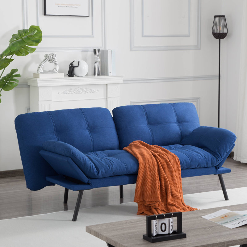 Canapé-lit futon 70,87 "convertible bleu, Bleu