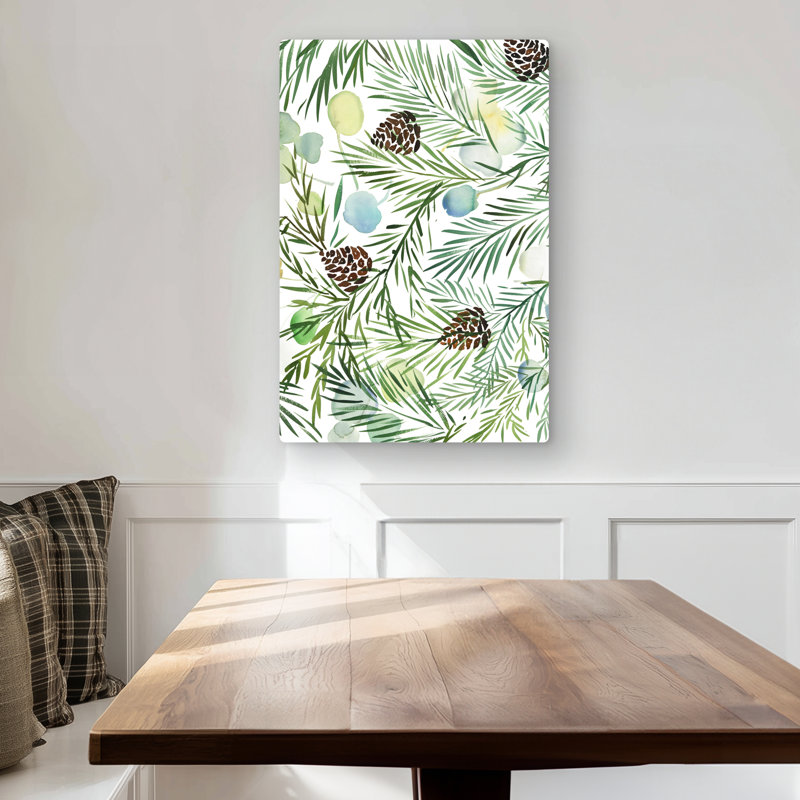 Pine Cone Pattern - Minimalist Holidays Metal Print Decor