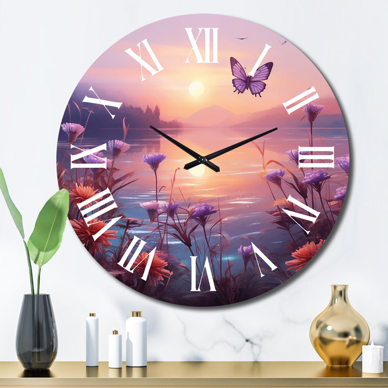 Horloge murale rose, Grand