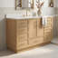 Ensemble de meuble-lavabo simple 60 po avec surface en marbre d'ingénierie et dosseret 60 po