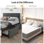 Upholstered Platform Bed Frame with 2 Storage Drawers, Linen Headboard - Noise-Free Metal Slat Support, No Box Spring Needed, Easy Assembly