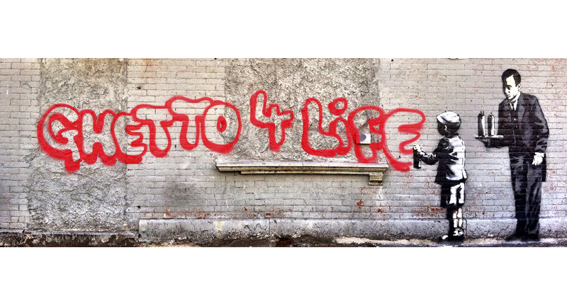 «Ghetto for Life», impression sur toile tendue, H 12 po x l 36 po x P 1,5 po