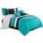 Chloe 7-Piece Pleated Stripe Medallion Embroidered Comforter Set-481065941-481065947