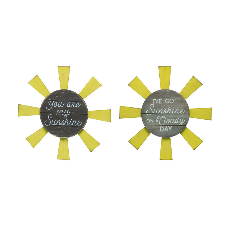  MDF Sun Wall Decor Set of 2 Spring Home Decorations
