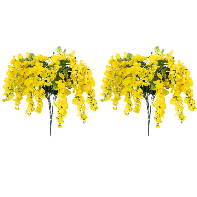 Fleurs et tiges de glycine, Jaune