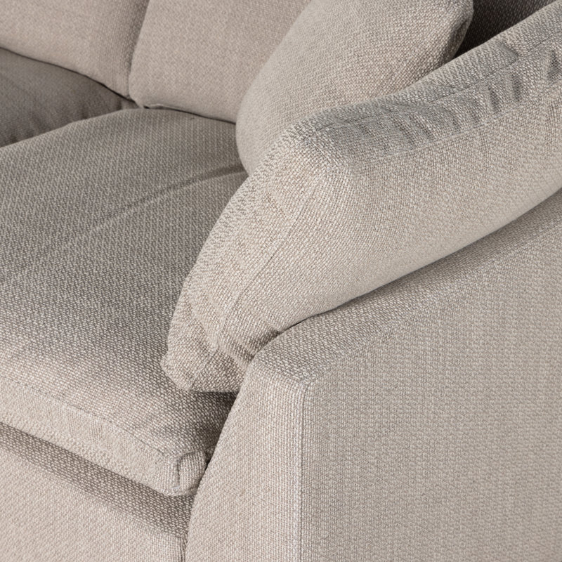Stevie 124.5" Tuxedo Arm Modular Sofa, Gibson Wheat Performance Weave