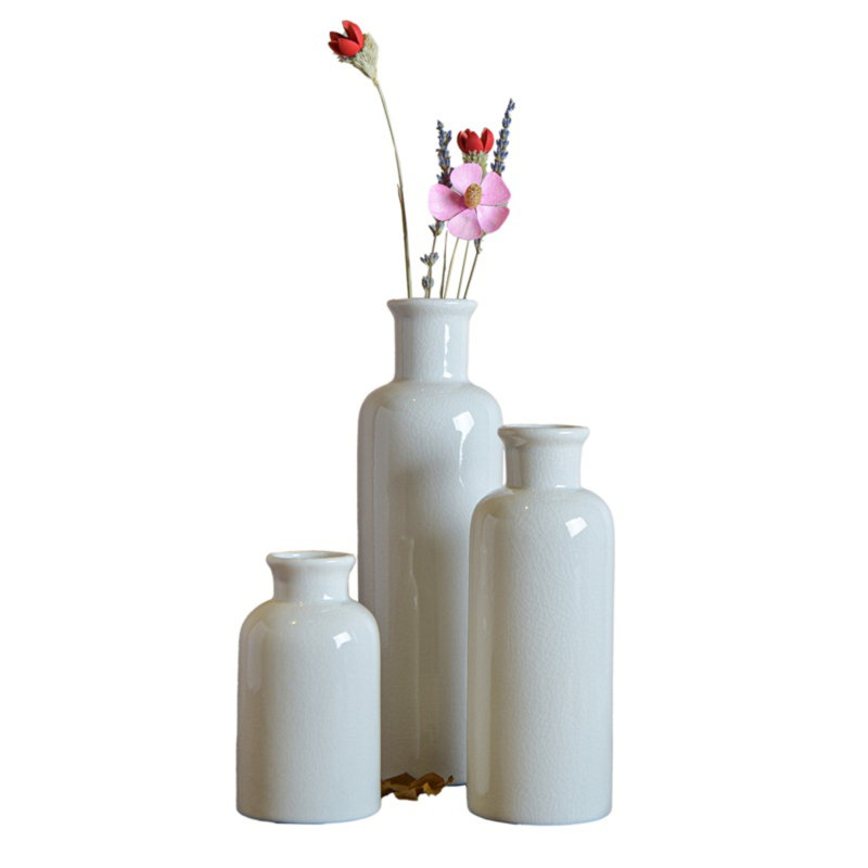 Ceramic / Porcelain Decorative Bottle, White