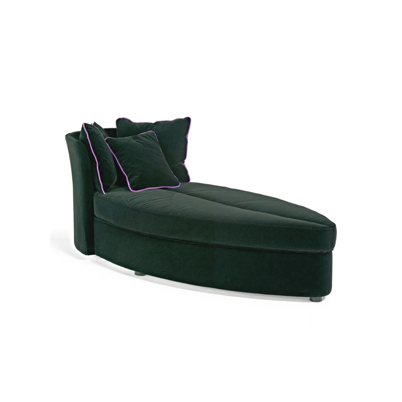 Chaise moderne et décontractée, Velours vert foncé