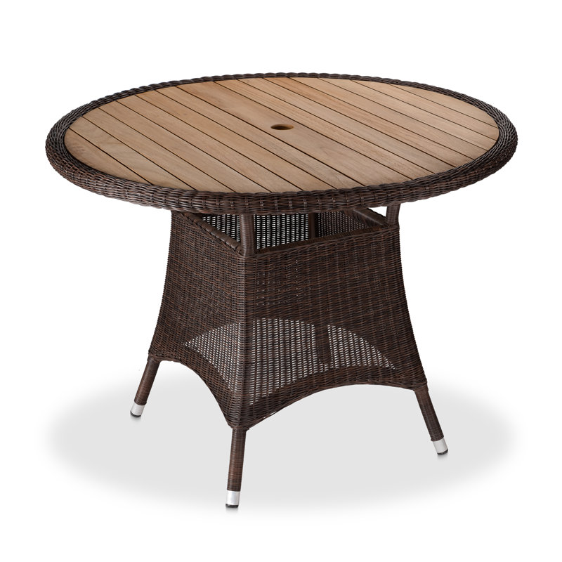 Savannah Outdoor Round Dining Table, Brown