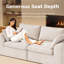 Canapé deux places inclinable sans os « Cloud Loveseat » de 200 cm, canapé modulable à assise profonde en tissu mousse bicolore doux, aucun assemblage requis pour le salon (blanc)-24376986