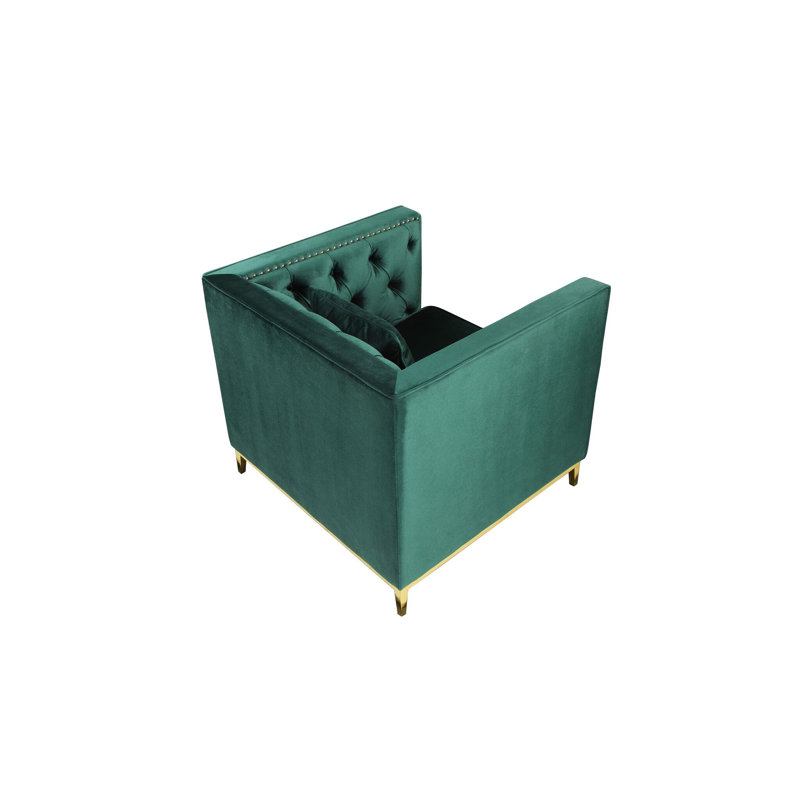 Connie Velvet Armchair, Green Velvet