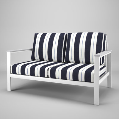 Causeuse d'extérieur en métal avec coussin Sunbrella Townsend Chatwin