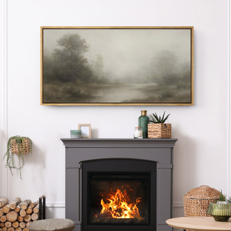 Grande impression sur toile encadrée - impression de paysage rétro pour décor de maison de campagne moderne, Naturel