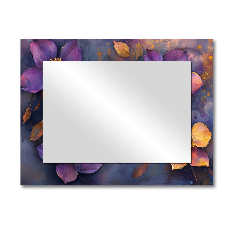 Lavender Dogwood Flowers Branches Of Elegance - Floral Mirror For Wall Art Decor - Printed On Metal, 30" x 40"