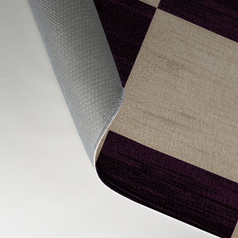 Tapis d'intérieur et d'extérieur à carreaux beige, Rectangulaire 3 pi x 5 pi
