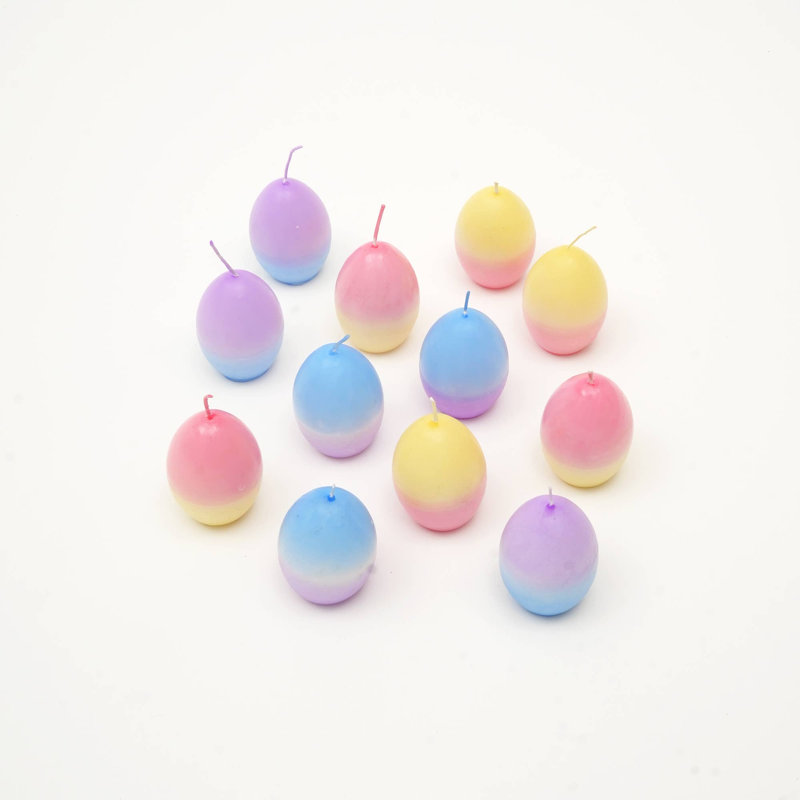 Bougie des Fêtes | Boîte de 12 bougies en forme d'œuf de Pâques Ombrey | Multi
