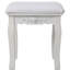Bureau de coiffeuse blanc avec miroir rotatif, conception à 4 tiroirs, tabouret confortable, utilisation polyvalente, rangement pivotant sur structure 360, assemblage facile pour la chambre-993506574