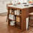 61" Kitchen Island With Imitation Marble Top – Portable Workstation With Storage Shelves, Power Outlets & Adjustable LED Light-28591944