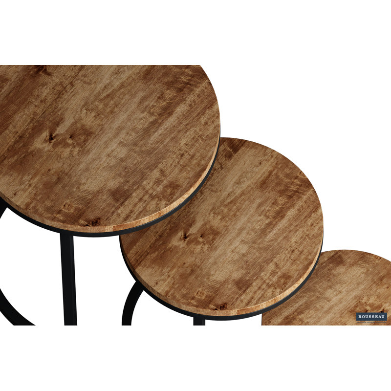 Jean 3 Piece Nest of Tables, Mango Natural