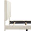 Lit tapissier beige avec 3 lattes de soutien et cadre emboîtable moderne en mousse