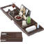 Plateau de baignoire pliable en bambou, brun-1409045445