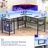 Aranson 55'' L shaped Computer Desk with Shelves, Writing Desk with Full Monitor Stand, Corner Desk with LED Lights, Gaming Desk-2008775804