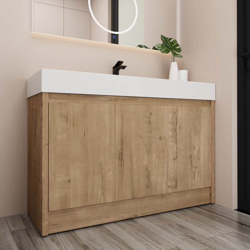 47.28'' Single Bathroom Vanity with Resin Top