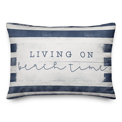 Beach Time Stripes Grey Throw Pillow