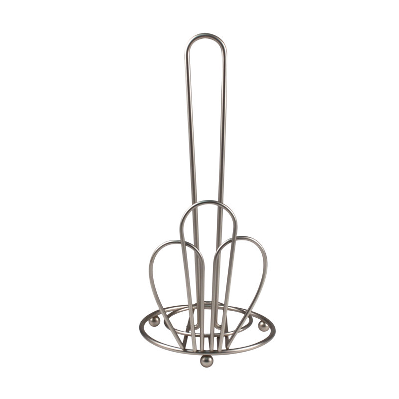 Bloom Metal Paper Towel Holder, Satin Nickel