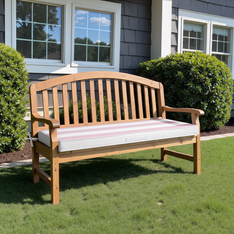 Indoor and Outdoor Bench Cushion, Patio Swing Cushion, Loveseat Cushion, Pink Striped, 48" W x 18.5" D