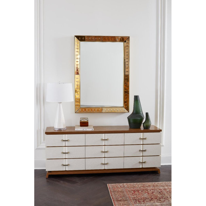 Reese Rectangle Brass Beveled Mirror, 50'' x 36''