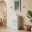 Meuble-lavabo autoportant entièrement assemblé avec comptoir, offrant une installation facile et une fabrication de haute qualité pour votre salle de bain.