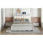 Lit plateforme avec rangement en bois avec 2 grands tiroirs, lit double de taille XL, ensemble de prises et ports USB