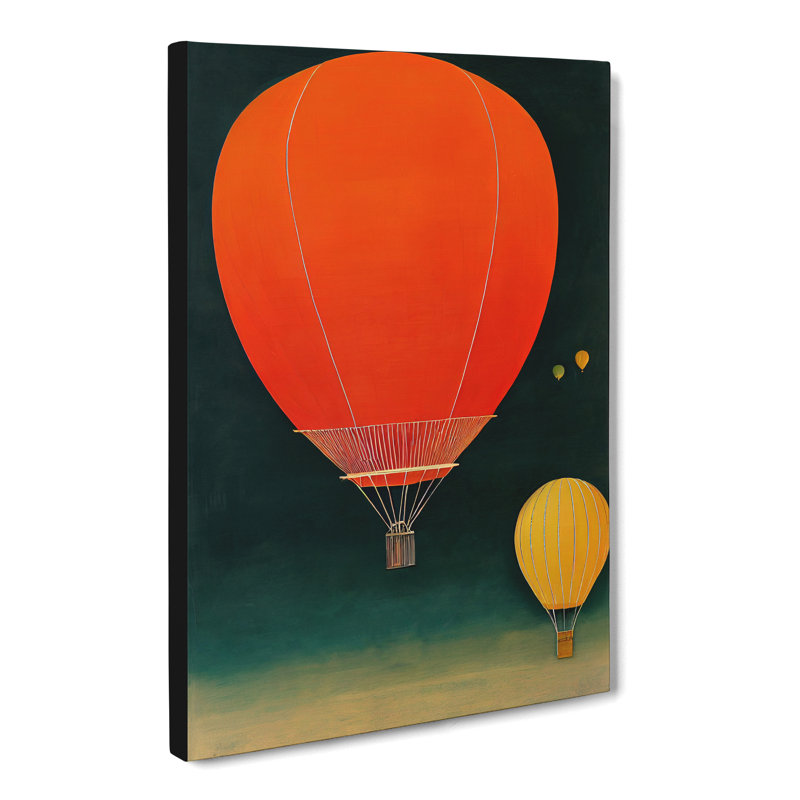 Kundra Hot Air Balloons Retro - Wrapped Canvas, 50cm H x 35cm W x 3cm D