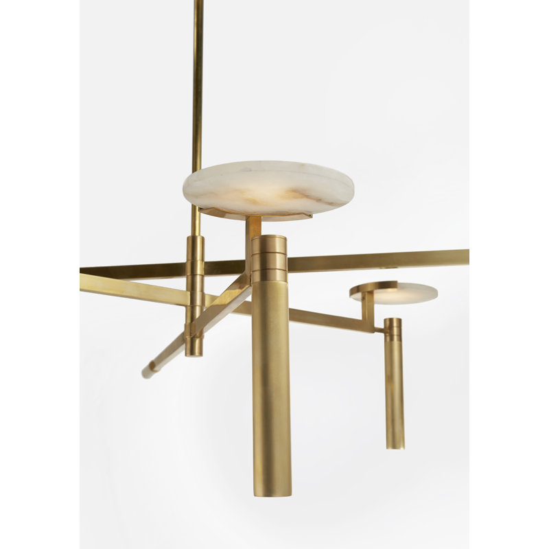 Kelly Wearstler Melange Large Floating Disc Chandelier, Antique-Burnished Brass