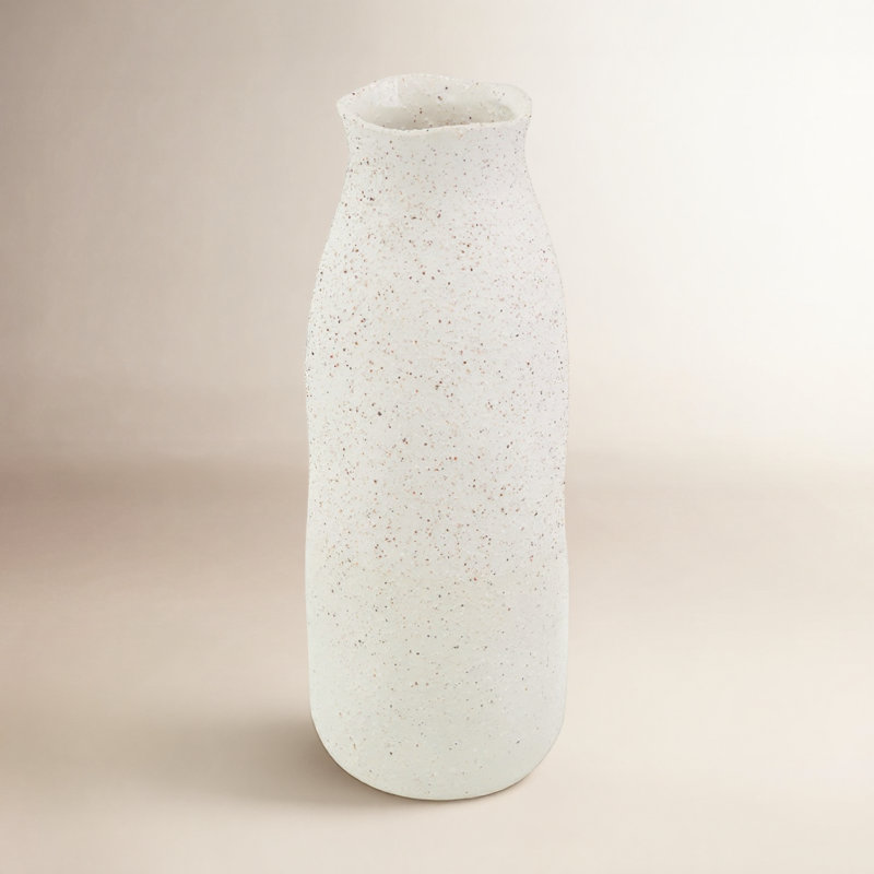 Vase ondulé en céramique avec détails texturés mouchetés  Cole, H 15,85 po x l 6,2 po x P 6,15 po