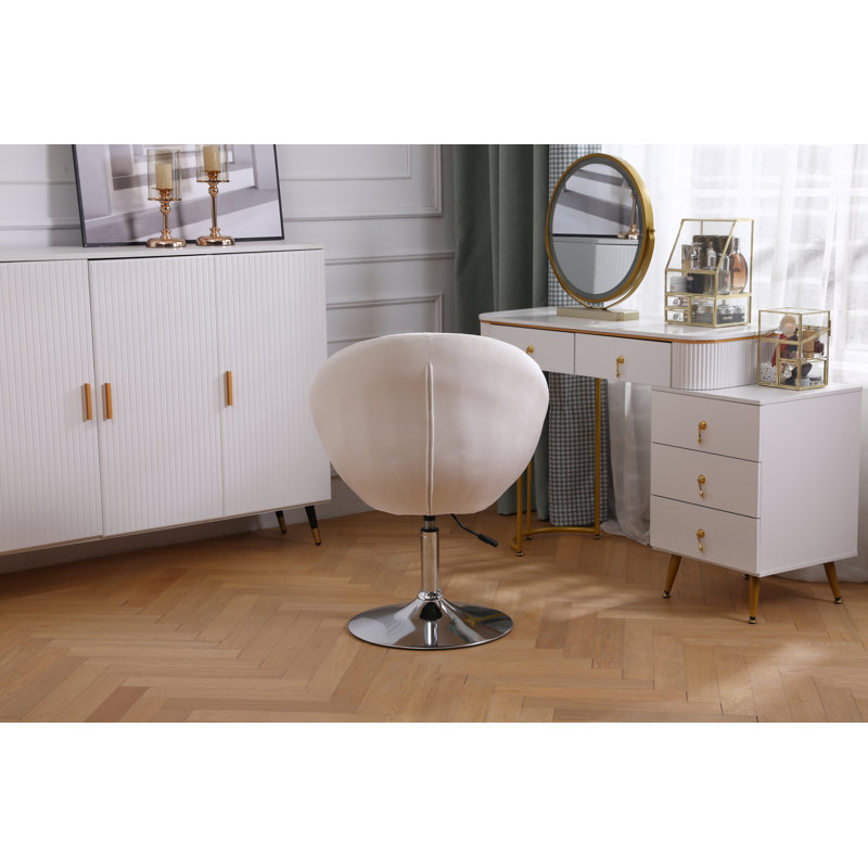 Velvet Task Chair, Cream