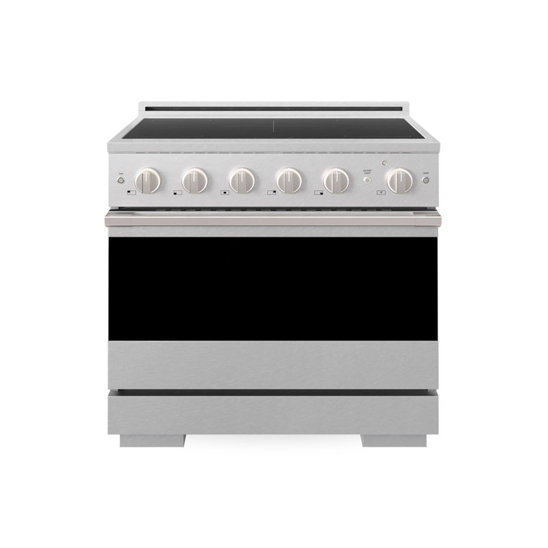 ZLINE Autograph 36 in. Marino Induction Range with 5 Element Cooktop and Polished Gold Accents, Satin Stainless Steel