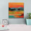  «Flower Hill Sunset 1» par Silvia Vassileva, art mural sur toile, 12 po x 12 po