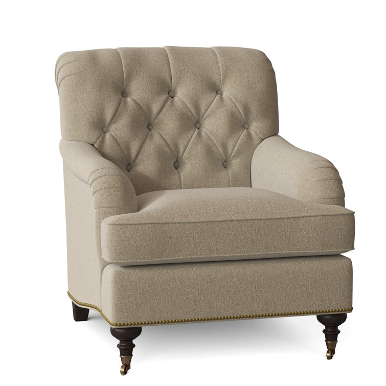 Fauteuil à coussin en duvet capitonné Devan