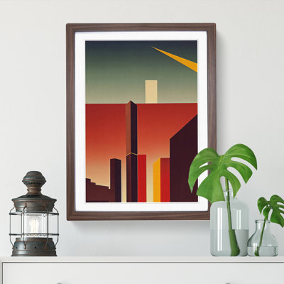 City Skyline Retro Art No.4 - Wall Art