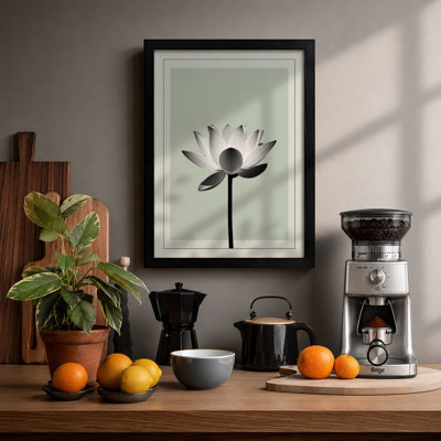 Lotus in Stillness Botanical - Framed Print
