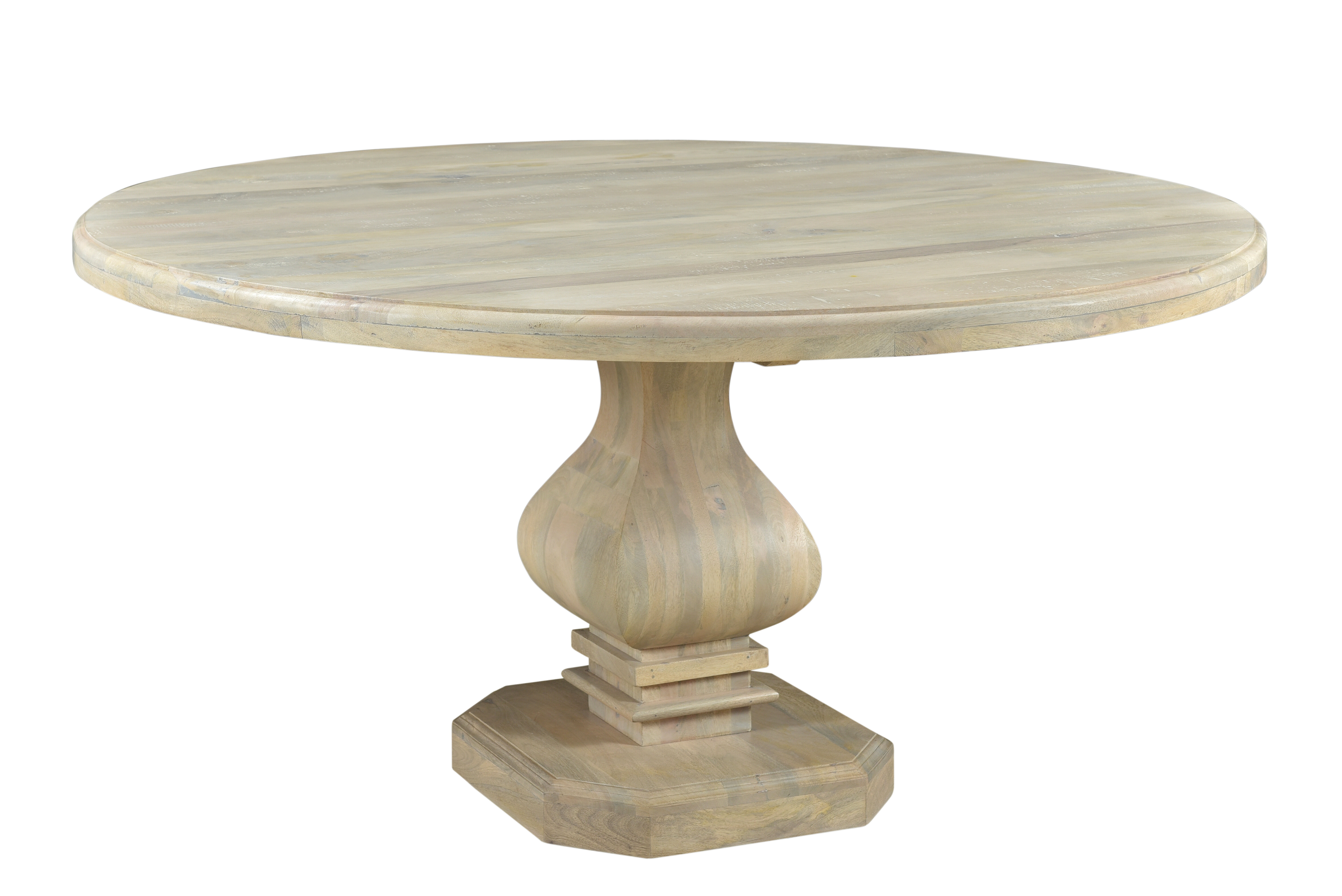 Baldr Tall Pedestal Table, Ribbed, Mango Wood
