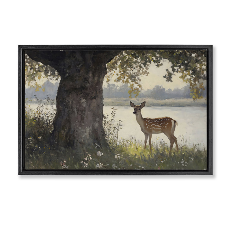 Chouette tachetée par Lake Floating Frame, design par Franklyn Gregory, Cadre flottant noir de jais, H 17 po x l 25 po