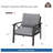Set Of 2  All-Weather Metal Armchairs, Khaki Frame With Gray Cushions-1286559506-1286559504