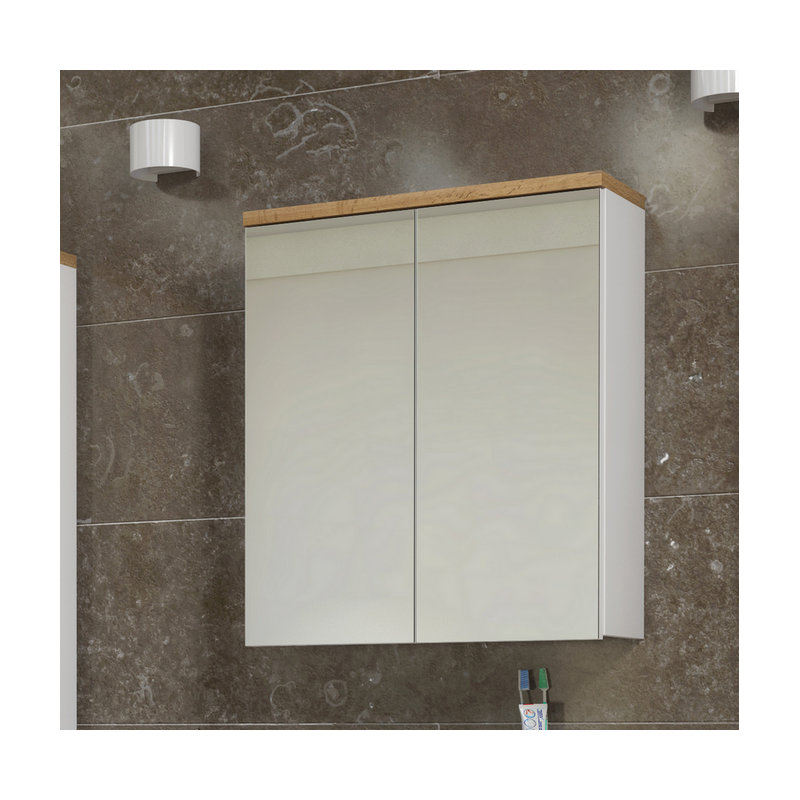 Carlos 600mm W 700mm H Surface Frameless Medicine Cabinet Mirror Adjustable