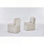 Chaise rembourrée en lin sans accoudoirs-118674370